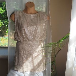 Gold sequin dress new with tags. Size large